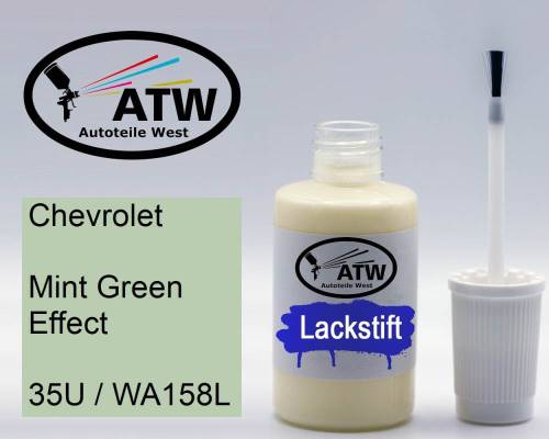 Chevrolet, Mint Green Effect, 35U / WA158L: 20ml Lackstift, von ATW Autoteile West.